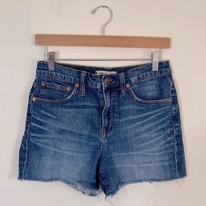 Madewell 10.75” Rise Raw Hem Denim Jean Shorts